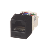 Conector Jack RJ45 Estilo TP, Mini-Com, Categoría 6, de 8 posiciones y 8 cables, Color Negro